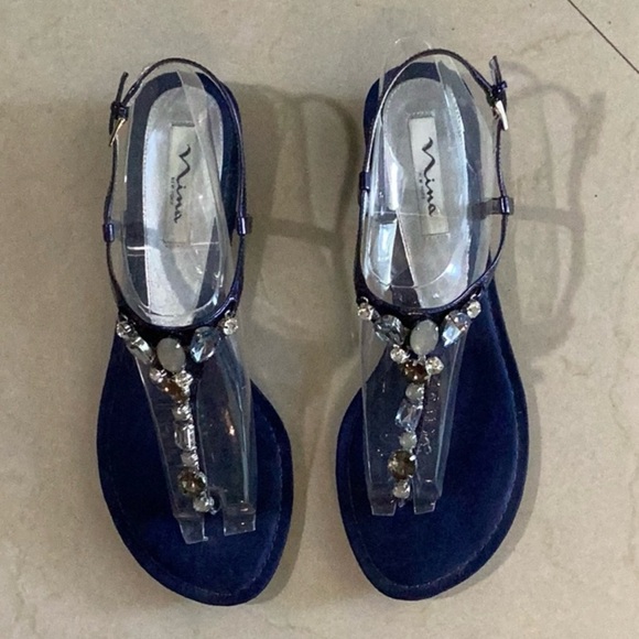 Nina Shoes - Nina Kelisha-YY Women's Sandals Navy Blue.
Sz 10M